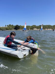 Capsizing during the Trinity sailing trip